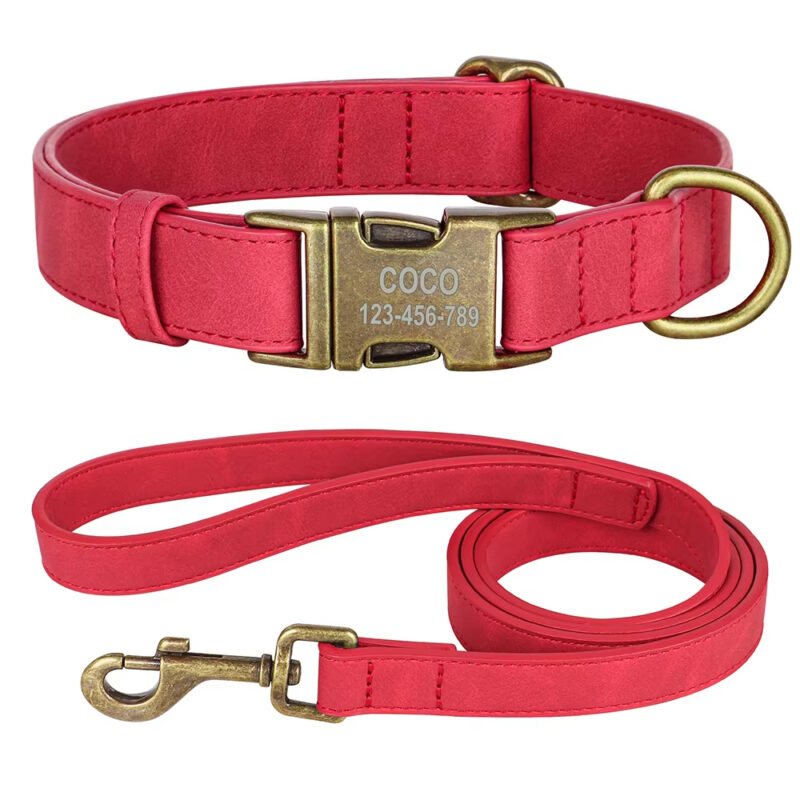 custom nylon dog collar and leash set with metal buckle for wholesale