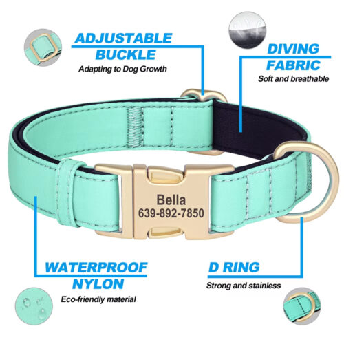 8‑Color Nylon Personalized Dog Collar, Custom ID Breathable Collar for Small & Medium Dogs - Dog Collars - Wholesale...