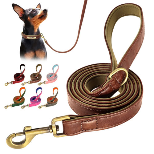 Leather Dog Leash, Durable Walking Training Lead Rope for Small Medium Large Dogs, Pitbull, Pug, German Shepherd - Dog Lea...