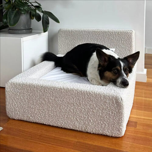 Foldable Luxury Pet Sofa Bed, Washable Removable Cover Solid Foam Cute Animal Design Dog Couch, S-XL Sizes - Cat Beds - Wh...