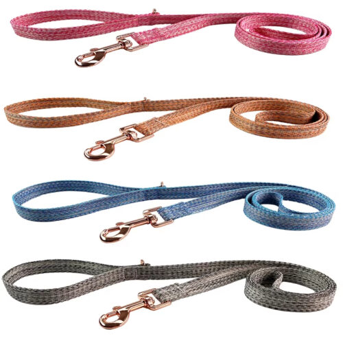 Adjustable Linen Dog Collar & Leash Set, Metal Buckle Pet Walking Training Towing Rope for Dogs - Dog Collars - Wholes...