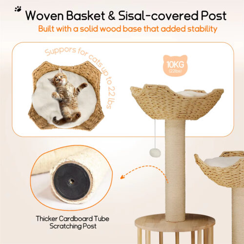3‑Tier Cat Tree Tower with Sisal Scratching Post for Indoor Cats - Cat Trees - Wholesale Custom Pet Supplies & Pet P...