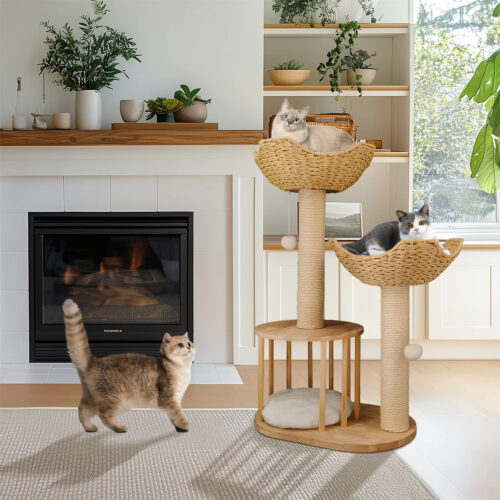 3‑Tier Cat Tree Tower with Sisal Scratching Post for Indoor Cats - Cat Trees - Wholesale Custom Pet Supplies & Pet P...