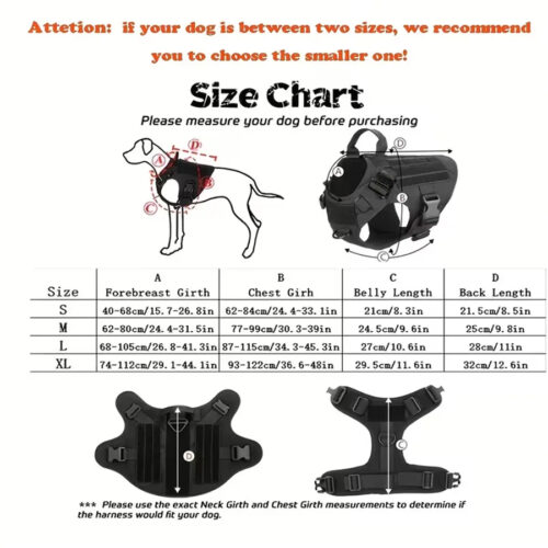 Tactical Dog Harness Collar Leash Set, Adjustable No Pull Pet Vest for Medium Large Dogs German Shepherd Outdoor Training ...
