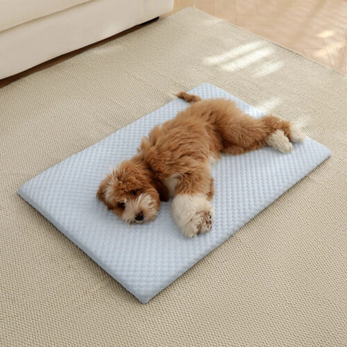 Ice Silk Cooling Pet Mat, Thick Breathable Non-Slip Washable Dog Cooling Sheet Bed Pad for Medium Large Dogs & Cats Su...