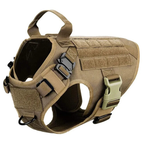 Tactical Dog Harness Collar Leash Set, Adjustable No Pull Pet Vest for Medium Large Dogs German Shepherd Outdoor Training ...