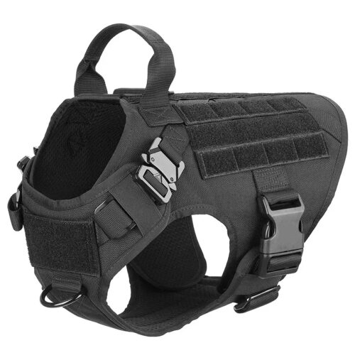 Tactical Dog Harness Collar Leash Set, Adjustable No Pull Pet Vest for Medium Large Dogs German Shepherd Outdoor Training ...