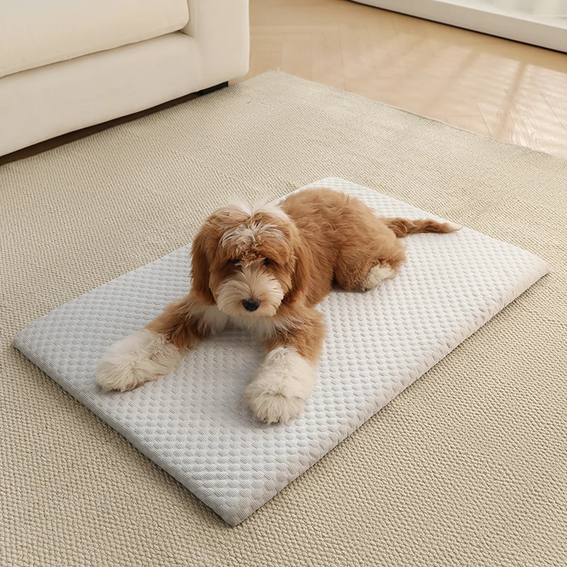 Ice Silk Cooling Pet Mat, Thick Breathable Non-Slip Washable Dog Cooling Sheet Bed Pad for Medium Large Dogs & Cats Su...