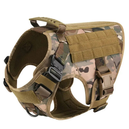 Tactical Dog Harness Collar Leash Set, Adjustable No Pull Pet Vest for Medium Large Dogs German Shepherd Outdoor Training ...