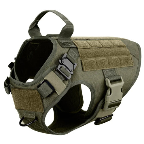 Tactical Dog Harness Collar Leash Set, Adjustable No Pull Pet Vest for Medium Large Dogs German Shepherd Outdoor Training ...