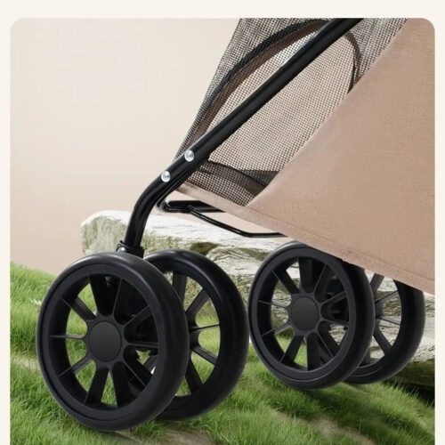 Double Layer Foldable Pet Stroller | 600D Oxford Dog & Cat Outdoor Trolley - Pet Strollers - dute.fsxlbwindows.com