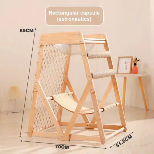 Sisal scratching board detail of wooden cat climbing frame
