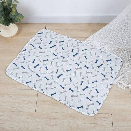 Minimal geometric print pet training pad 60x45cm with adhesive strips, leak‑proof dog pee pad