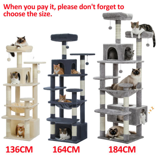 Large multi‑size cat tree tower, 3 heights optional, wholesale pet climbing furniture