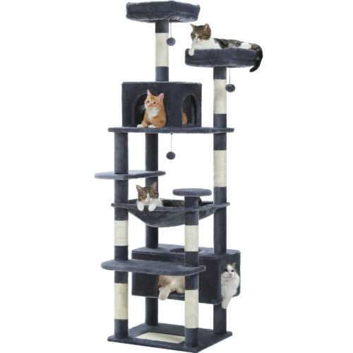 Large Cat Tree and Tower for Indoor Cats With Sisal-Covered Scratching Posts Spacious Hammock Padded Perches and Condos Ca...